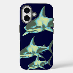 Coque Pour iPhone 16 requin poisson, animaux sauvages