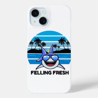 Coque Pour iPhone 15 Requin rétro cool avec lunettes de soleil
