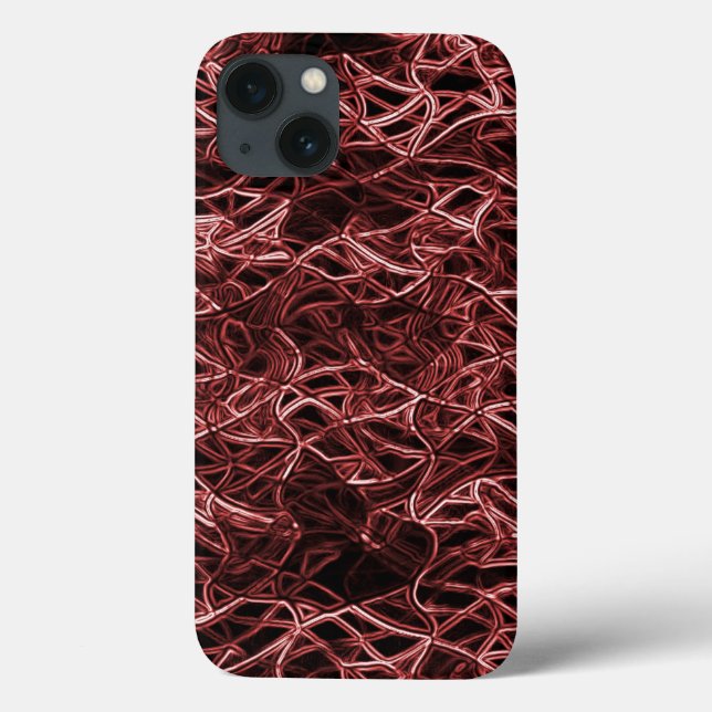 Coques Case-Mate iPhone Réseau rouge entrelacé de fil rustique et tangente (Verso)