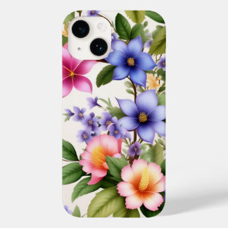 Coque Pour iPhone 14 Ressort coloré motif floral élégant art floral