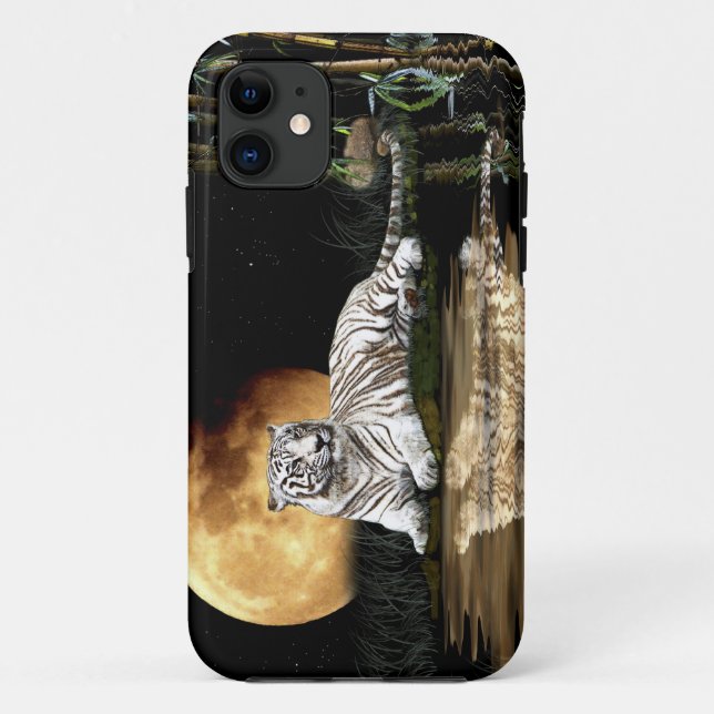 Coques Case-Mate iPhone Reste White Tiger & Lune Big Cat Wildlife (Dos)