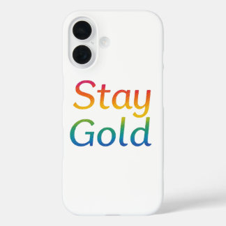 Coque Pour iPhone 16 Restez couvert pour iPhone Gold