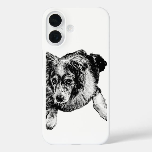 Coques Case-Mate iPhone Resting Australian Shepherd Dog iPhone Case (Verso)