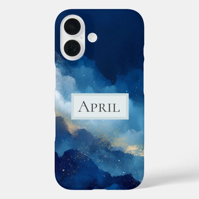 Coques Case-Mate iPhone Résumé abstrait bleu, blanc et or (Verso)