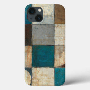 iPhone 13 Case Résumé dans le bleu et le brun