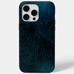 Coque iPhone 15 Pro Max 'Résumé de réseau numérique' Tech iPhone 15 Pro Ma