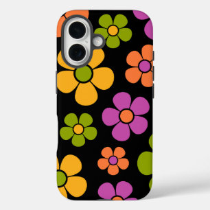 Coque Pour iPhone 16 Reto 1960s Style Moyenne Moyenne Motif Floral