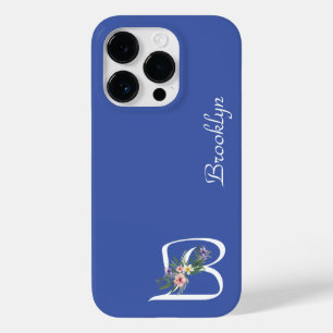 Coque Pour iPhone 14 Pro Retraite du monogramme floral B