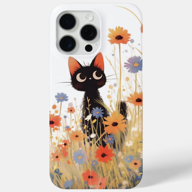 Coques Case-Mate iPhone Retraite Fleur Chat Noir (Verso)