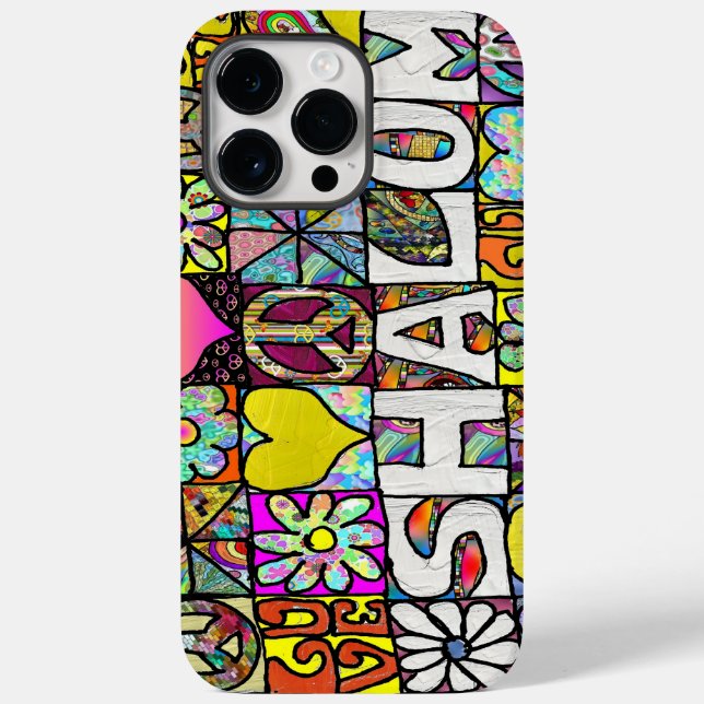 Coques Case-Mate iPhone Retro 60s Psychedelic Shalom LOVE Coque-Mate iPhon (Verso)