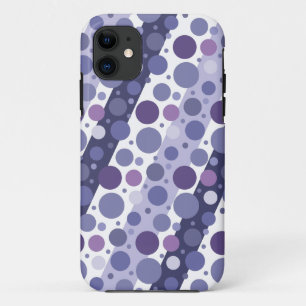 Coque iPhone 11 Rétro amusement pourpre moderne de point de polka