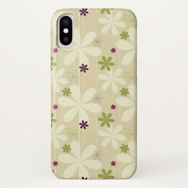 Coques Case-Mate iPhone Rétro arrière - plan floral (Dos)