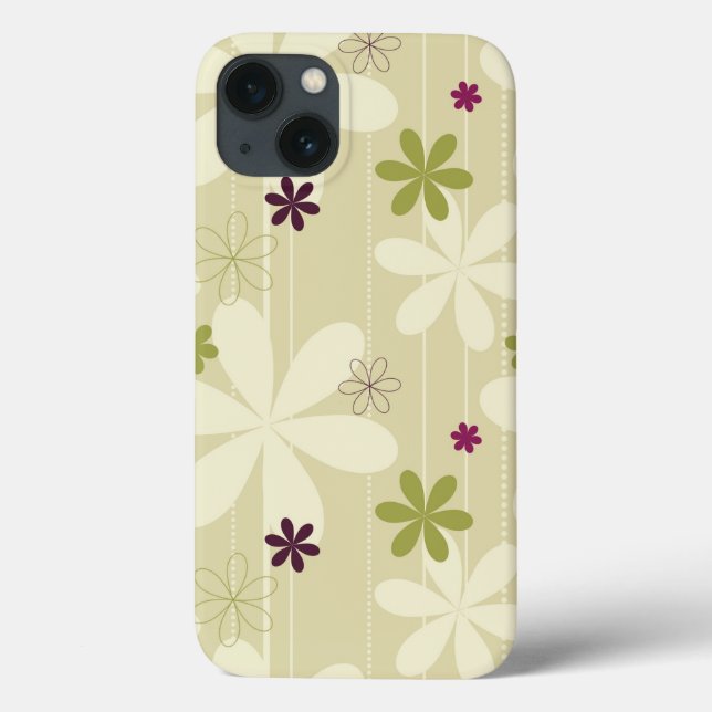 Coques Case-Mate iPhone Rétro arrière - plan floral (Verso)