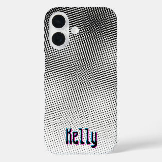 Coque Pour iPhone 16 Retro Artsy Black and White Moiré 3D Film