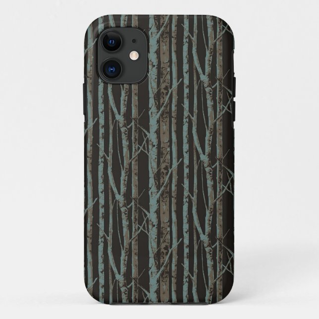 Coques Case-Mate iPhone Rétro bouleau foncé (Dos)