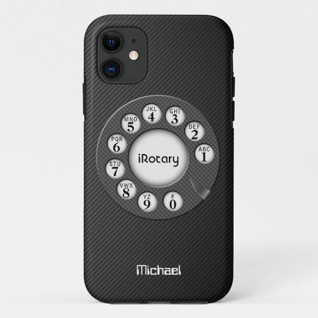 Coques Case-Mate iPhone Rétro caisse rotatoire de fibre de carbone (Dos)