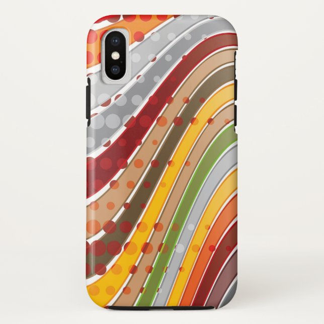 Coques Case-Mate iPhone Rétro cas onduleux de téléphone de rayures d'art (Dos)
