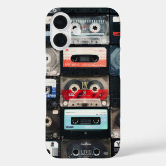 Coque Pour iPhone 16 Retro cassettes image on iphone case
