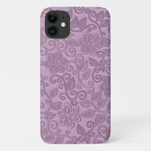 Coque Case-Mate Pour iPhone Retro Chic Faux Cuir Rose Floral Motif d'art