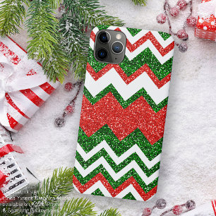 Etui iPhone 13 Pro Max Retro Chic Red Green Zigzag Chevron Stripe Art