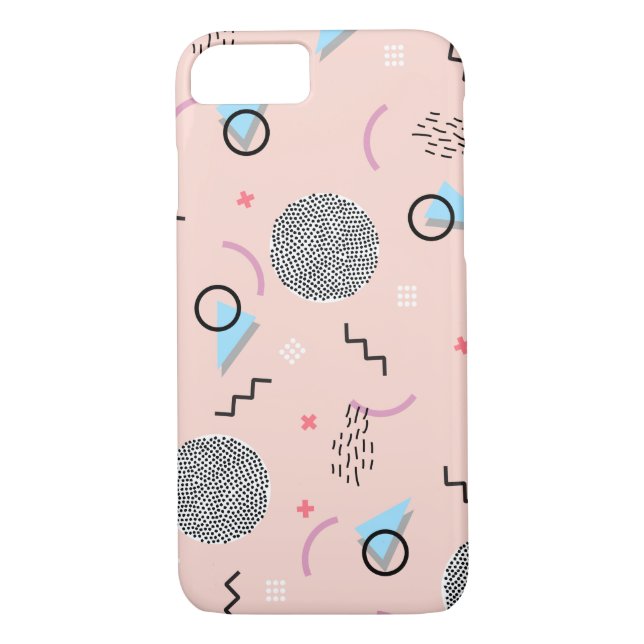 Coques Case-Mate iPhone Retro Confetti Memphis Motif rose (Dos)