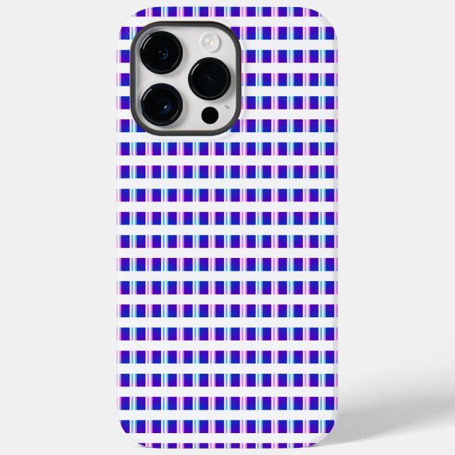 Coques Case-Mate iPhone rétro électrique rayé bleu & violet (Verso)