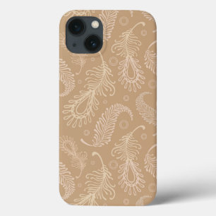 iPhone 13 Coque Rétro-feater-pâle-motif