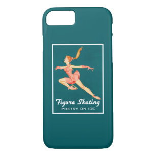 Coque iPhone 7 Retro Figure Patinage Poésie Sur La Glace
