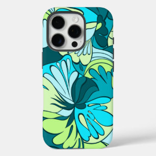 iPhone 16 Pro Case Rétro floral psychédélique de Lave-Lampe