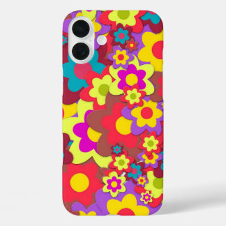 COQUES iPhone 16 PLUS RETRO FLOWERS IPHONE OTTER BOX CASE 