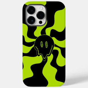 Coque Pour Pour iPhone 14 Pro Max Retro fond sourire en Lime Vert et noir