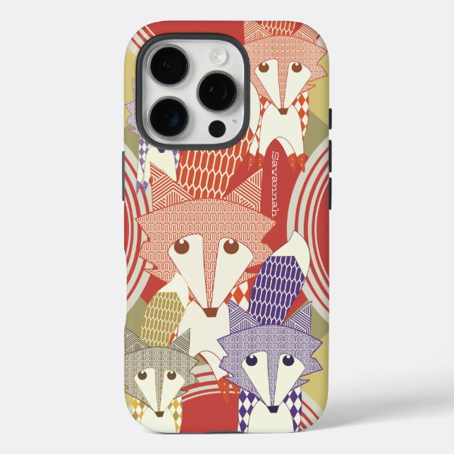 Coques Case-Mate iPhone Retro Fox Art Retro personnalisé (Verso)