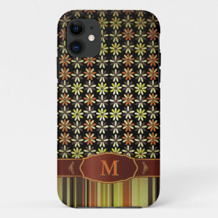 Case-Mate iPhone Case Rétro iPhone 5 de monogramme de rayure de fleur d