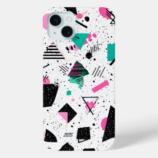 Coque iPhone 15 Mini Retro Memphis Geometric Pattern