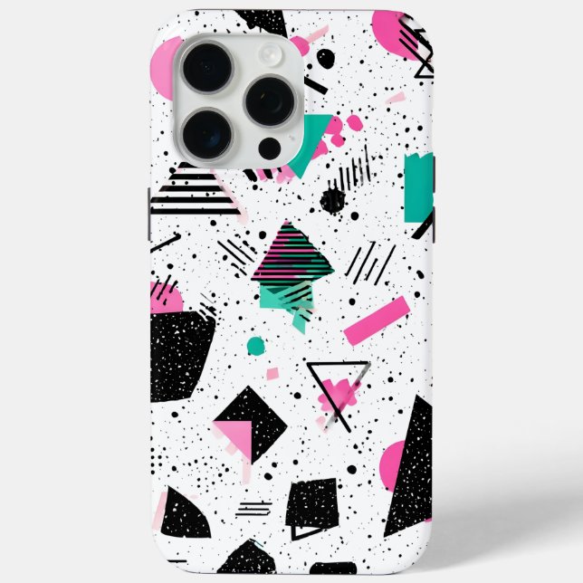 Coques Case-Mate iPhone Retro Memphis Geometric Pattern (Verso)