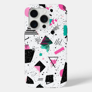 Coque iPhone 15 Pro Retro Memphis Geometric Pattern