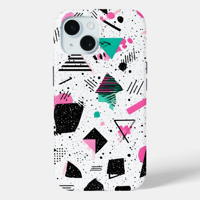 Coques Case-Mate iPhone Retro Memphis Geometric Pattern (Verso)