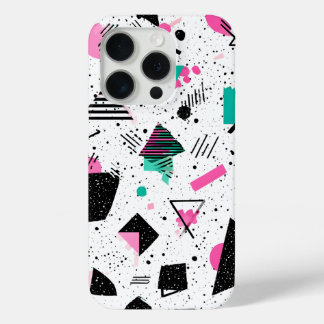 Coque iPhone 15 Pro Retro Memphis Geometric Pattern