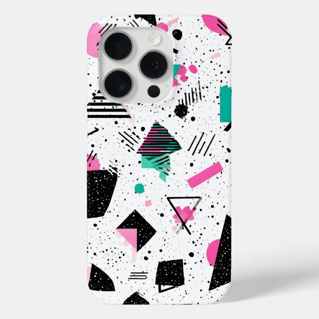 Coques Case-Mate iPhone Retro Memphis Geometric Pattern (Verso)