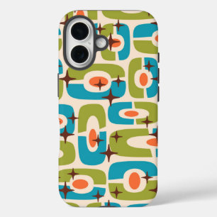 Coque Pour iPhone 16 Retro Mid-Century moderne Cosmique Abstrait Motif