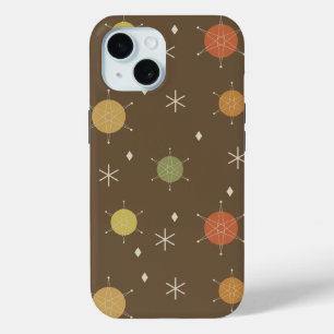 Coque Pour iPhone 15 Retro Mid Mod Starburst Sky Multicolore
