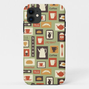 Coques Pour iPhone Rétro motif avec des plats de cuisine pour le