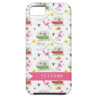 Rétro motif de remorque et de Flamants roses