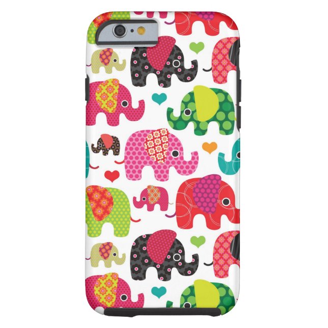 Coques Case-Mate iPhone rétro papier peint de motif d'enfants d'éléphant (Dos)