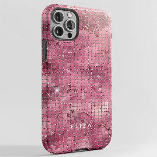 Coque Pour iPhone 14 Rétro Pink Disco Mirror   Monogramme