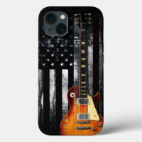 Retro Rock N Roll American Flag Guitare