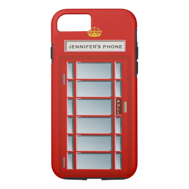 Coques Case-Mate iPhone Rétro rouge britannique de cabine téléphonique (Dos)