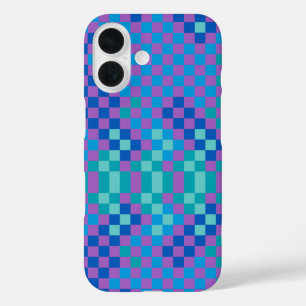 Coque Pour iPhone 16 Retro Snake Checker À damiers Motif