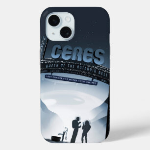 Coque Pour iPhone 15 Retro Space Travel Poster-Nwarf Planet Ceres.
