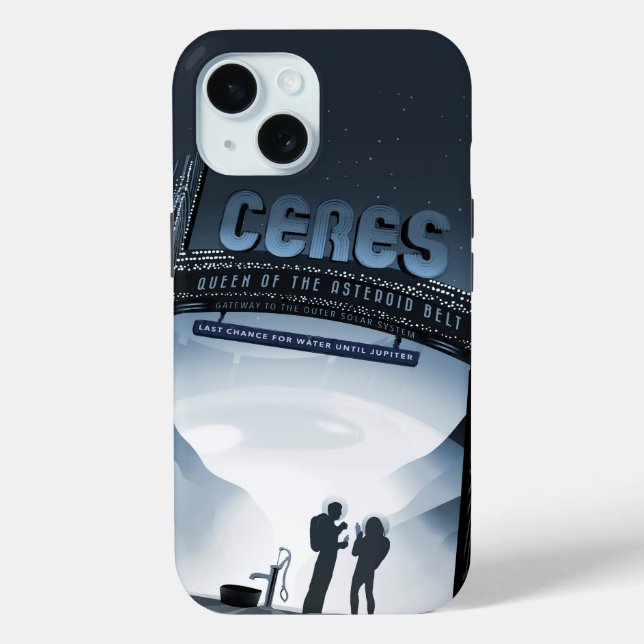 Coques Case-Mate iPhone Retro Space Travel Poster-Nwarf Planet Ceres. (Verso)